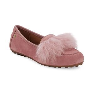 NWT UGG Shearling-Trim Faux Fur Suede Loafers 6